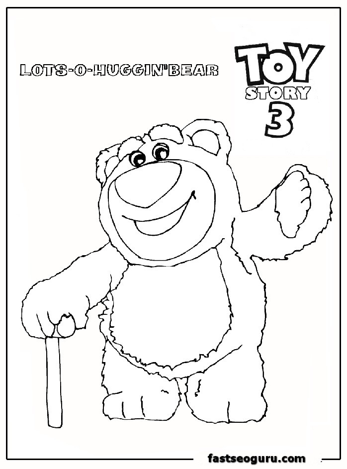 huggin bear toy story 3 coloring page 